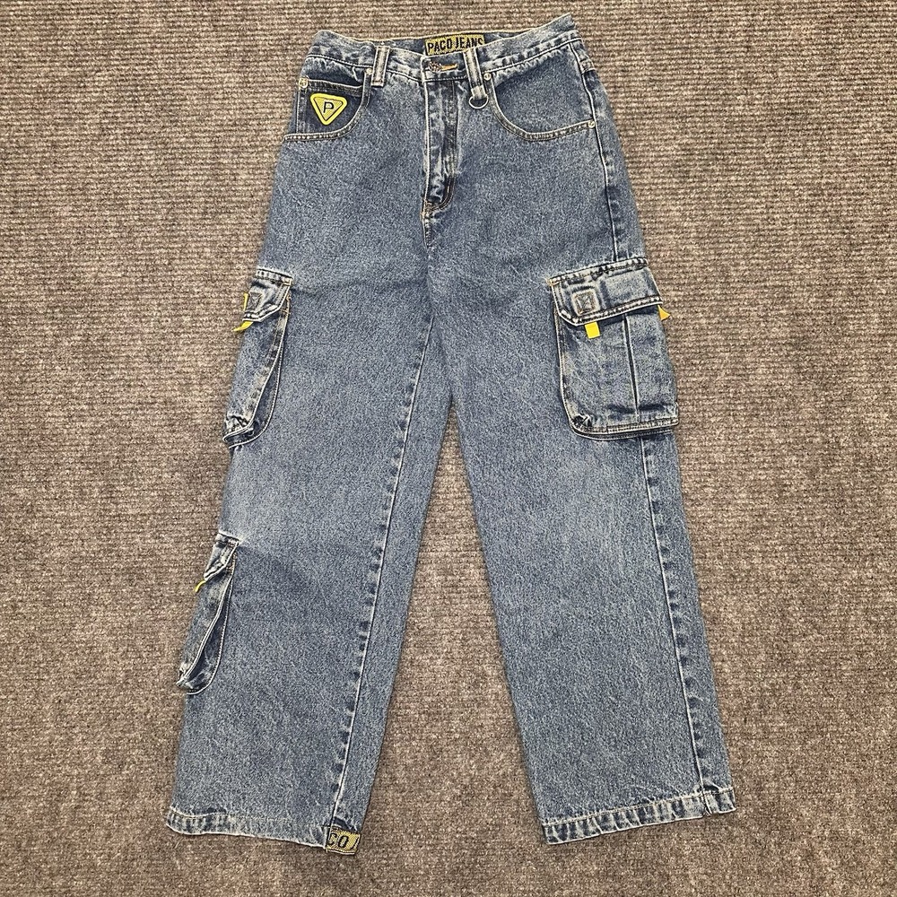 Vintage Y2K Paco Premium Boys Zipper‎ Accent Skater Hip Hop Jeans size 12
